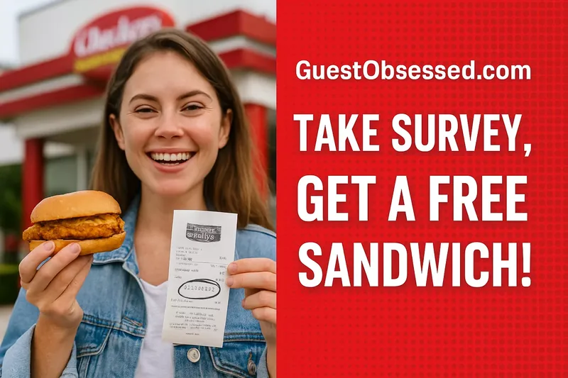 A Checkers customer holding a receipt and a chicken sandwich earned through the GuestObsessed survey